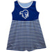 Seton Hall Pirates Vive La Fete Girls Game Day Sleeveless Tank Dress Solid Blue Logo Stripes on Skirt