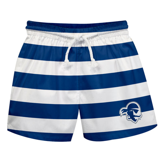Seton Hall Pirates Vive La Fete Game Day Blue White Flag Swimtrunks V1