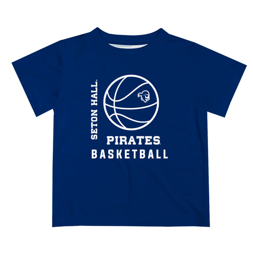 Seton Hall Pirates Vive La Fete Basketball V1 Blue Short Sleeve Tee Shirt