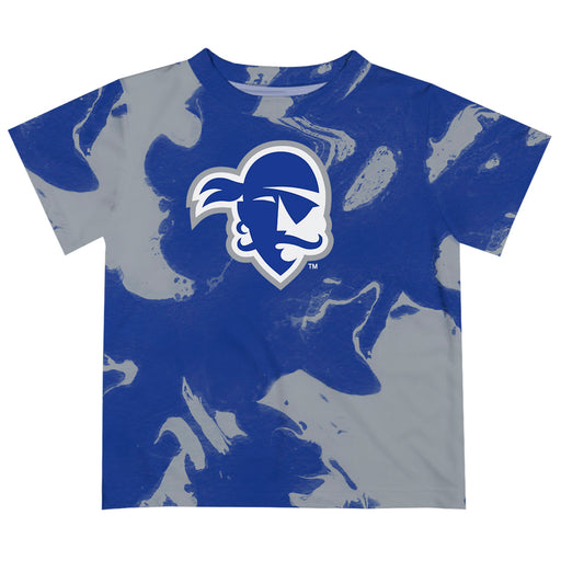 Seton Hall University Pirates Vive La Fete Marble Boys Game Day Blue Short Sleeve Tee