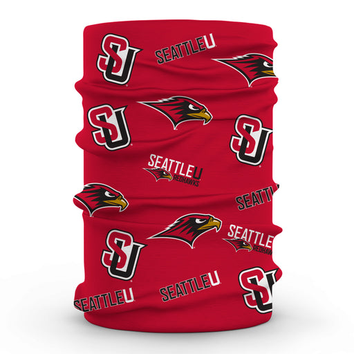 Seattle University Readhawks Neck Gaiter Red All Over Logo - Vive La Fête - Online Apparel Store
