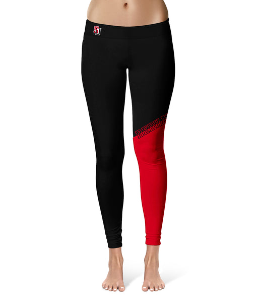 Seattle University Redhawks Vive la Fete Game Day Collegiate Leg Color Block Women Black Red Yoga Leggings - Vive La Fête - Online Apparel Store
