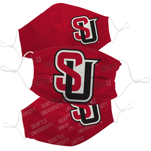 Seattle University Redhawks Face Mask Red Set of Three - Vive La Fête - Online Apparel Store