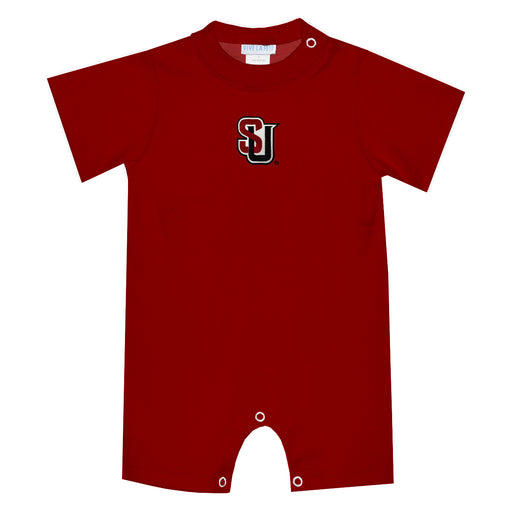 Seattle University Redhawks Embroidered Red Knit Short Sleeve Boys Romper