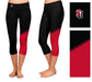 SeattleU Redhawks Vive La Fete Game Day Collegiate Leg Color Block Girls Black Red Capri Leggings - Vive La Fête - Online Apparel Store