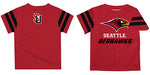 SeattleU Redhawks Vive La Fete Boys Game Day Red Short Sleeve Tee with Stripes on Sleeves - Vive La Fête - Online Apparel Store