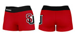 SeattleU Redhawks Vive La Fete Logo on Thigh & Waistband Red Black Women Yoga Booty Workout Shorts 3.75 Inseam - Vive La Fête - Online Apparel Store