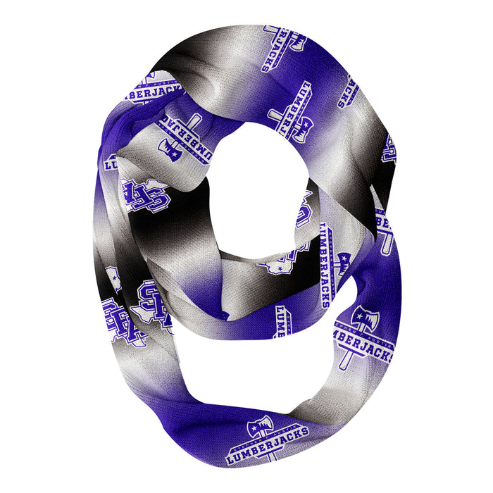 Stephen F. Austin Lumberjacks Vive La Fete All Over Logo Game Day Collegiate Women Ultra Soft Knit Infinity Scarf