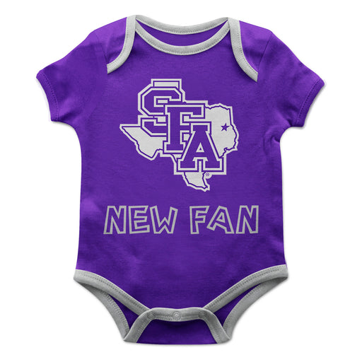 Stephen F. Austin Lumberjacks Vive La Fete Infant Game Day Purple Short Sleeve Onesie New Fan Logo and Mascot Bodysuit