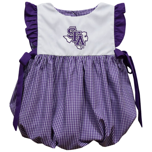 Stephen F. Austin University SFA Lumberjacks Embroidered Purple Gingham Girls Bubble