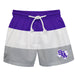 Stephen F. Austin Lumberjacks SFA Vive La Fete Purple White Gray Stripes Swimtrunks V1
