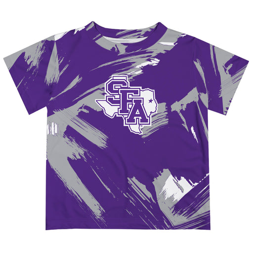 Stephen F. Austin University SFA Lumberjacks Vive La Fete Boys Game Day Purple Short Sleeve Tee Paint Brush