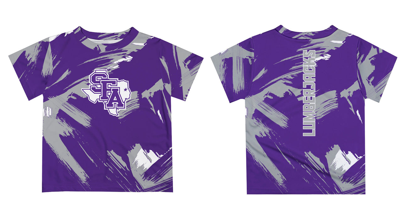 Stephen F. Austin University SFA Lumberjacks Vive La Fete Boys Game Day Purple Short Sleeve Tee Paint Brush - Vive La Fête - Online Apparel Store