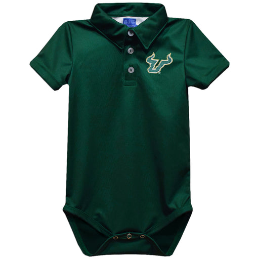 South Florida Bulls USF Embroidered Hunter Green Solid Knit Boys Polo Bodysuit