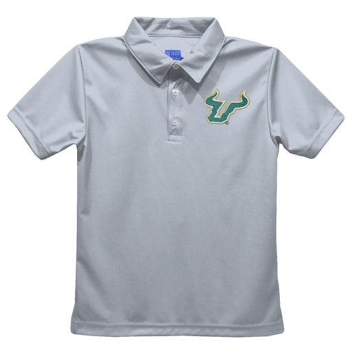 South Florida Bulls USF Embroidered Gray Short Sleeve Polo Box Shirt