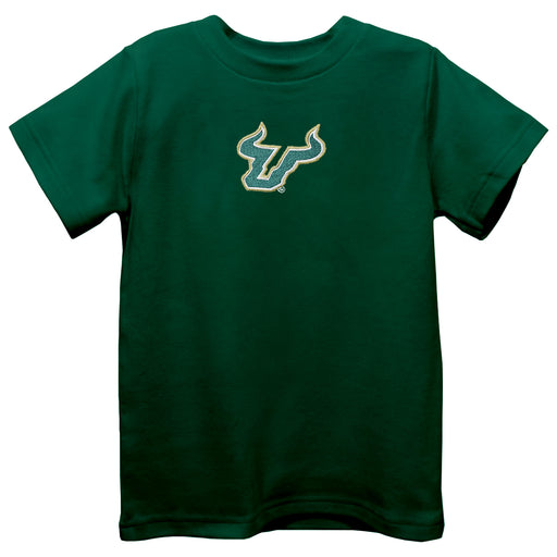 South Florida Bulls USF Embroidered Hunter Green knit Short Sleeve Boys Tee Shirt