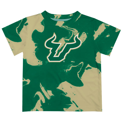 South Florida Bulls USF Vive La Fete Marble Boys Game Day Green Short Sleeve Tee
