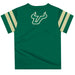 South Florida Bulls USF Vive La Fete Boys Game Day Green Short Sleeve Tee with Stripes on Sleeves - Vive La Fête - Online Apparel Store