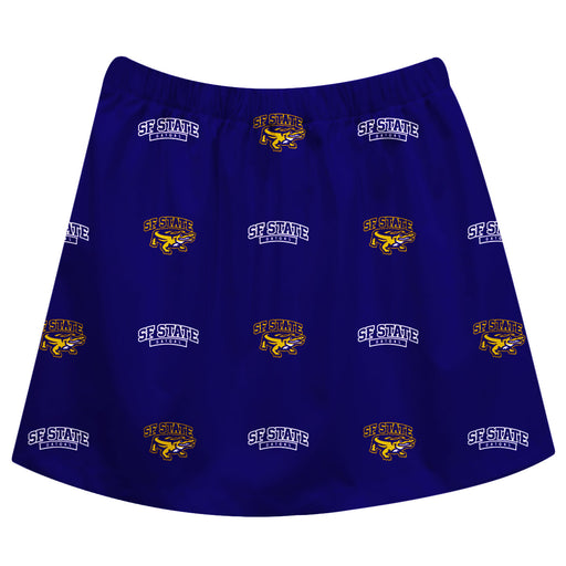 San Francisco State Gators SFSU Skirt Purple All Over Logo - Vive La Fête - Online Apparel Store