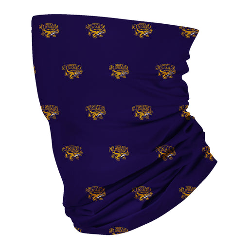 SFSU Gators Vive La Fete All Over Logo Game Day Collegiate Face Cover Soft 4-Way Stretch Two Ply Neck Gaiter - Vive La Fête - Online Apparel Store