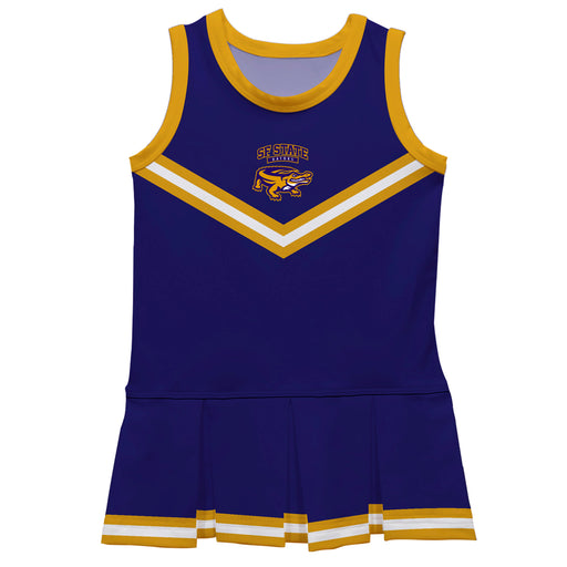 San Francisco State Gators SFSU Vive La Fete Game Day Purple Sleeveless Cheerleader Dress