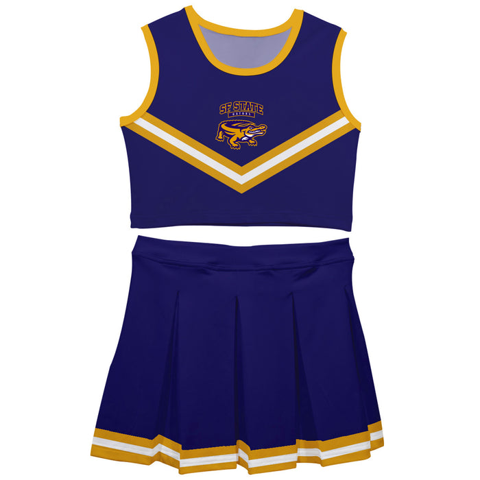 San Francisco State Gators SFSU Vive La Fete Game Day Purple Sleeveless Cheerleader Set