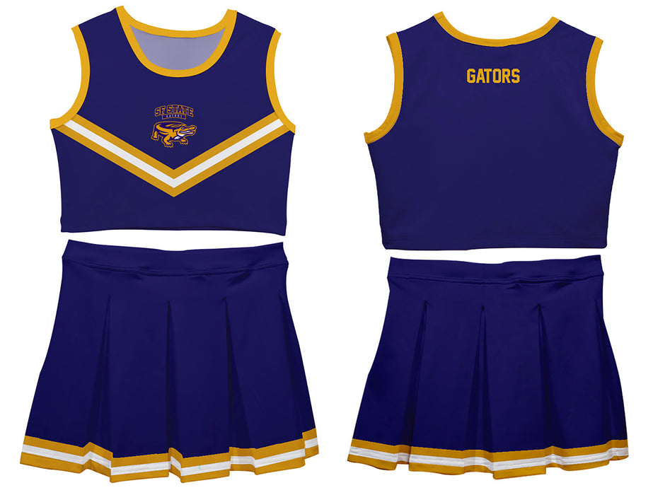 San Francisco State Gators SFSU Vive La Fete Game Day Purple Sleeveless Cheerleader Set - Vive La Fête - Online Apparel Store
