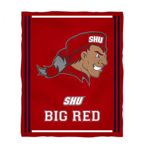SHU Sacred Heart University Pioneers Vive La Fete Kids Game Day Red Plush Soft Minky Blanket 36 x 48 Mascot