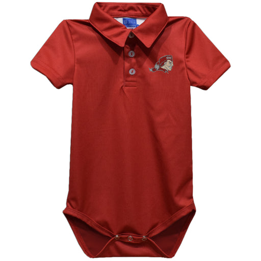SHU Sacred Heart Pioneers Embroidered Red Solid Knit Polo Onesie