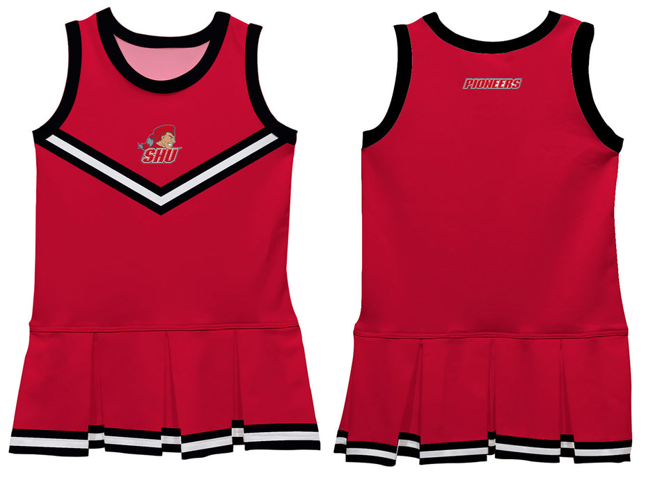 SHU Sacred Heart Pioneers Vive La Fete Game Day Red Sleeveless Cheerleader Dress - Vive La Fête - Online Apparel Store