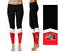 SIUE Cougars Vive la Fete Game Day Collegiate Ankle Color Block Women Black Red Yoga Leggings - Vive La Fête - Online Apparel Store