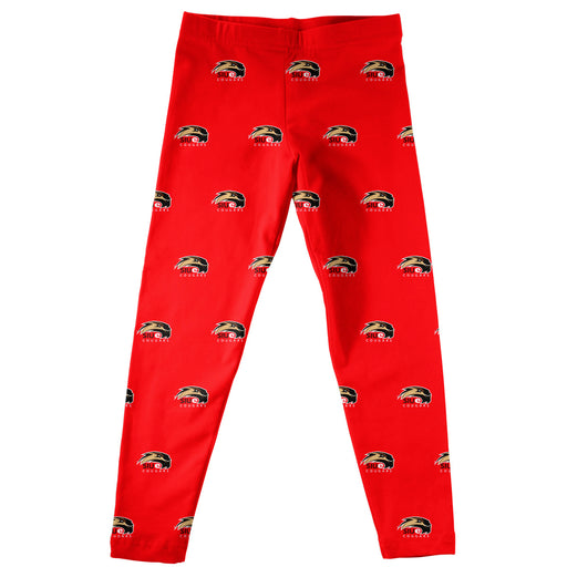 Southern Illinois Salukis Vive La Fete Girls Game Day All Over Logo Elastic Waist Classic Play Red Leggings Tights - Vive La Fête - Online Apparel Store