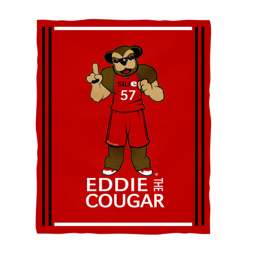 Southern Illinois University Cougars SIUE Vive La Fete Kids Game Day Red Plush Soft Minky Blanket 36 x 48 Mascot