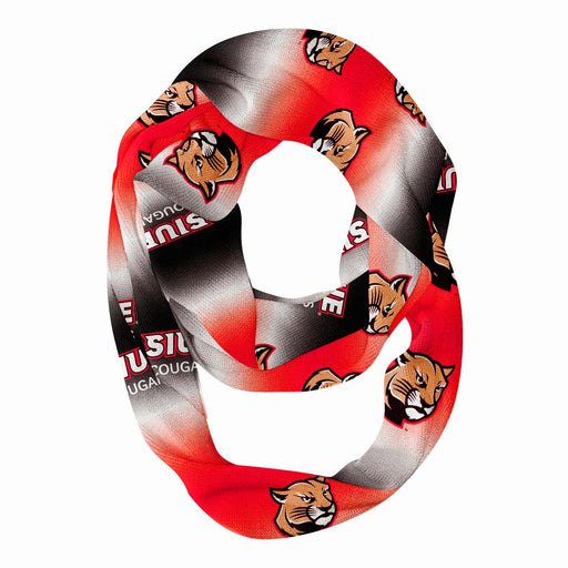Southern Illinois Cougars Vive La Fete Repeat Logo Game Day Collegiate Women Light Weight Ultra Soft Infinity Scarf