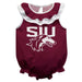 Southern Illinois Salukis SIU Maroon Sleeveless Ruffle Onesie Logo Bodysuit by Vive La Fete