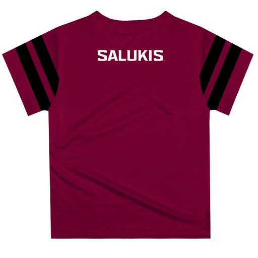 Southern Illinois Salukis SIU Vive La Fete Boys Game Day Maroon Short Sleeve Tee with Stripes on Sleeves - Vive La Fête - Online Apparel Store