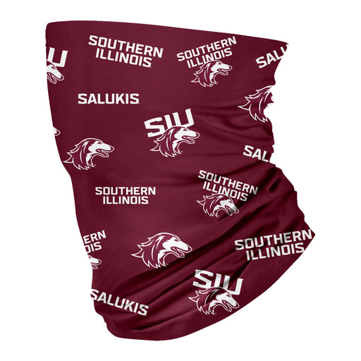 Southern Illinois Salukis SIU Neck Gaiter Maroon All Over Logo - Vive La Fête - Online Apparel Store