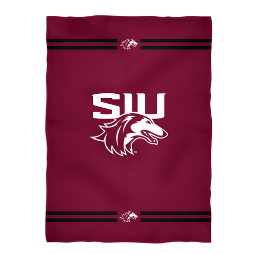 Southern Illinois Salukis SIU Vive La Fete Game Day Soft Premium Fleece Maroon Throw Blanket 40" x 58” Logo and Stripes - Vive La Fête - Online Apparel Store