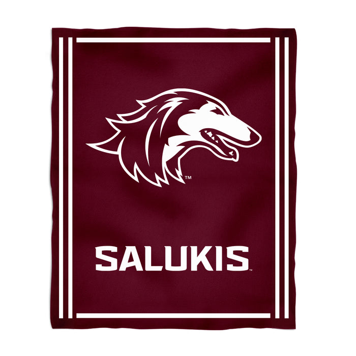 Southern Illinois Salukis SIU Vive La Fete Kids Game Day Maroon Plush Soft Minky Blanket 36 x 48 Mascot