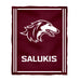 Southern Illinois Salukis SIU Vive La Fete Kids Game Day Maroon Plush Soft Minky Blanket 36 x 48 Mascot