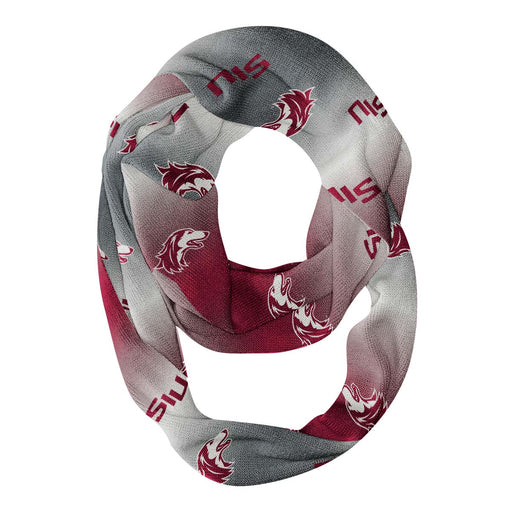 Southern Illinois Salukis SIU Vive La Fete All Over Logo Game Day Collegiate Women Ultra Soft Knit Infinity Scarf