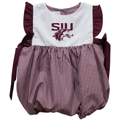 Southern Illinois Salukis SIU Embroidered Maroon Gingham Girls Bubble