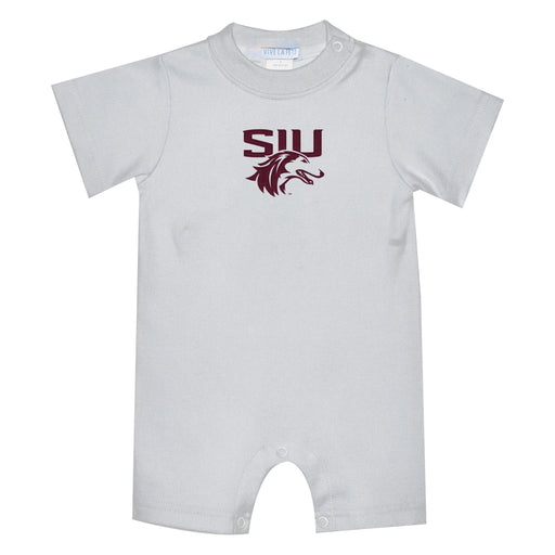 Southern Illinois Salukis SIU Embroidered White Knit Short Sleeve Boys Romper