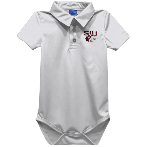 Southern Illinois Salukis SIU Embroidered White Solid Knit Polo Onesie