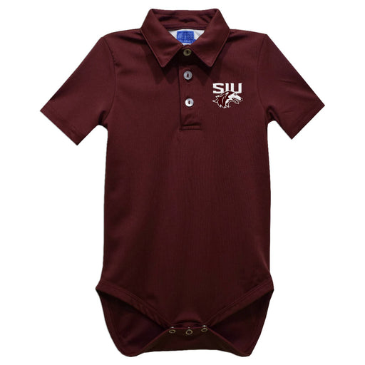 Southern Illinois Salukis SIU Embroidered Maroon Solid Knit Polo Onesie