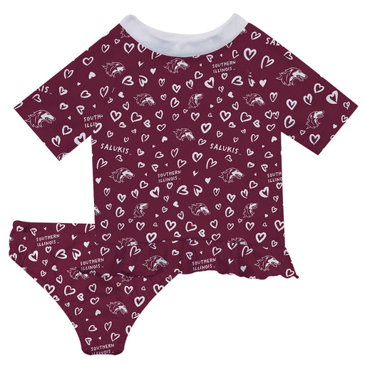 Southern Illinois Salukis SIU Vive La Fete All Over Logo Maroon Long Sleeve Bikini Set