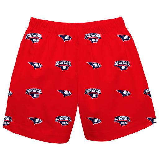 Southern Indiana Screaming Eagles USI Short Red All Over Logo - Vive La Fête - Online Apparel Store