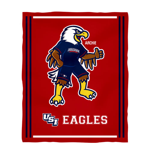 Southern Indiana Screaming Eagles Vive La Fete Kids Game Day Red Plush Soft Minky Blanket 36 x 48 Mascot