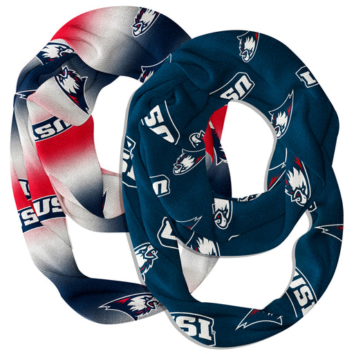 Southern Indiana Screaming Eagles Vive La Fete All Over Logo Women Set of 2 Light Weight Ultra Soft Infinity Scarfs