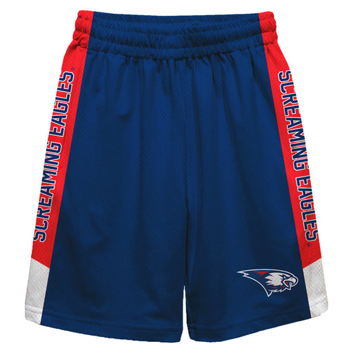 Southern Indiana Screaming Eagles USI Vive La Fete Game Day Blue Stripes Boys Solid Red Athletic Mesh Short
